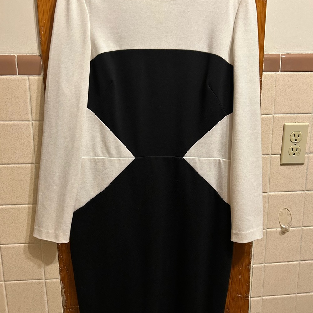 Lauren Ralph Lauren Black and White Long Sleeve Dress